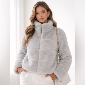 Women's Gray Bailey 44 Faux Fur Jacket
